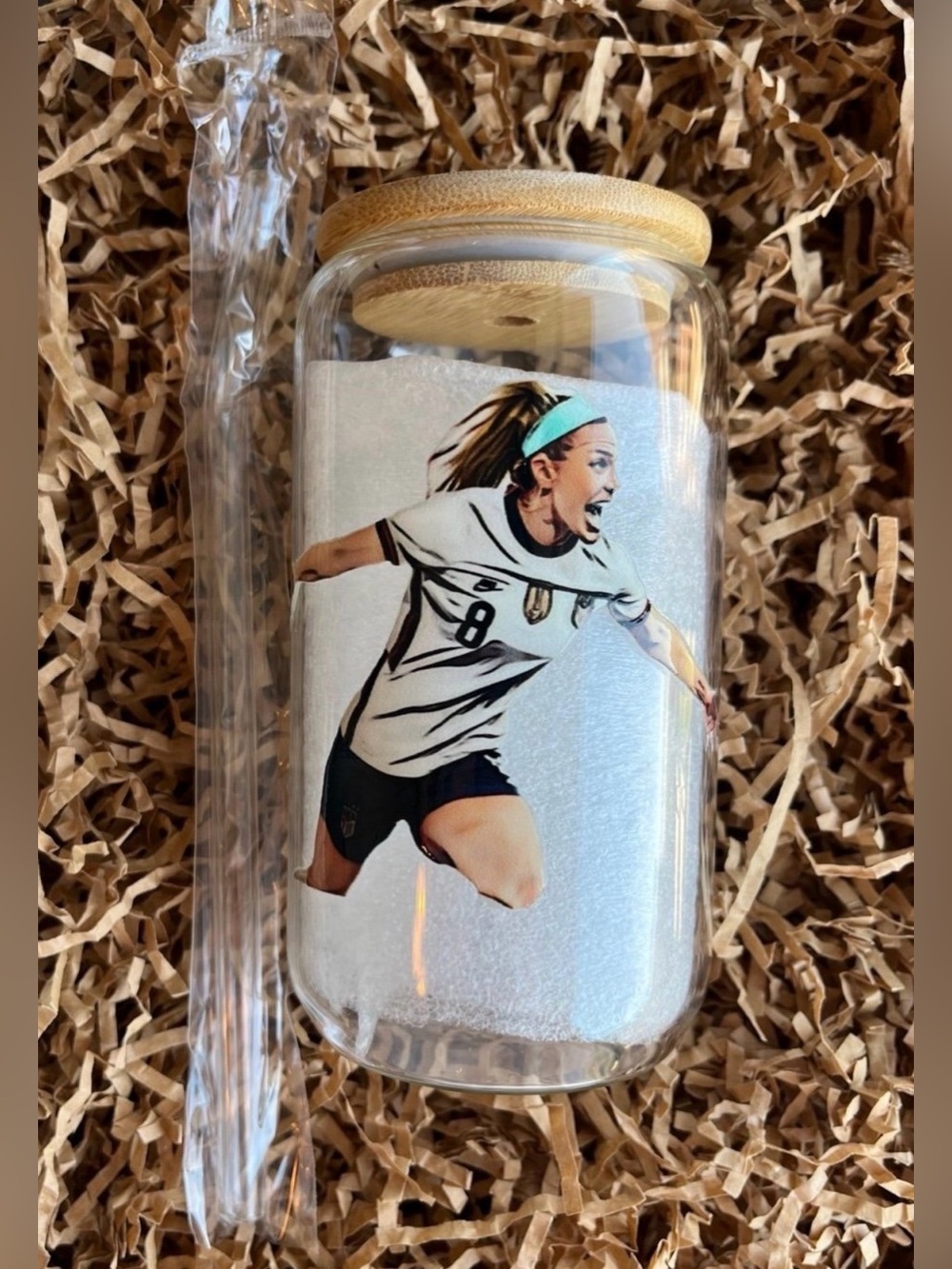 Julie Ertz US USWNT Women’s Girls Soccer Football 16oz Glass Tumbler Cup